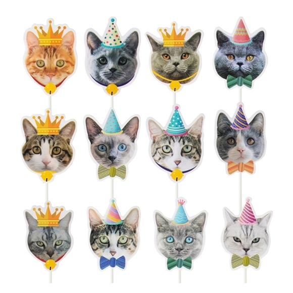 NWOT Cat Party Favor Bags (16) & Cat Cupcake Toppers (14) - Picture 8 of 15